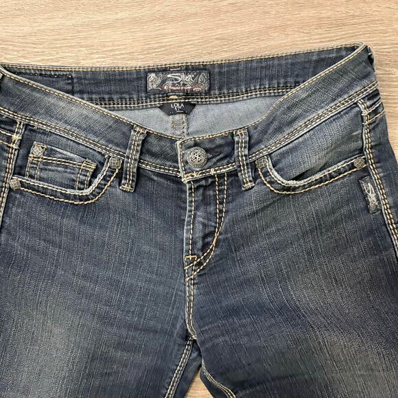 VTG Silver Jeans Lola 17 Bootcut Jeans Womens 28x32 Dark Wash Y2K Stud Pocket - Picture 6 of 9